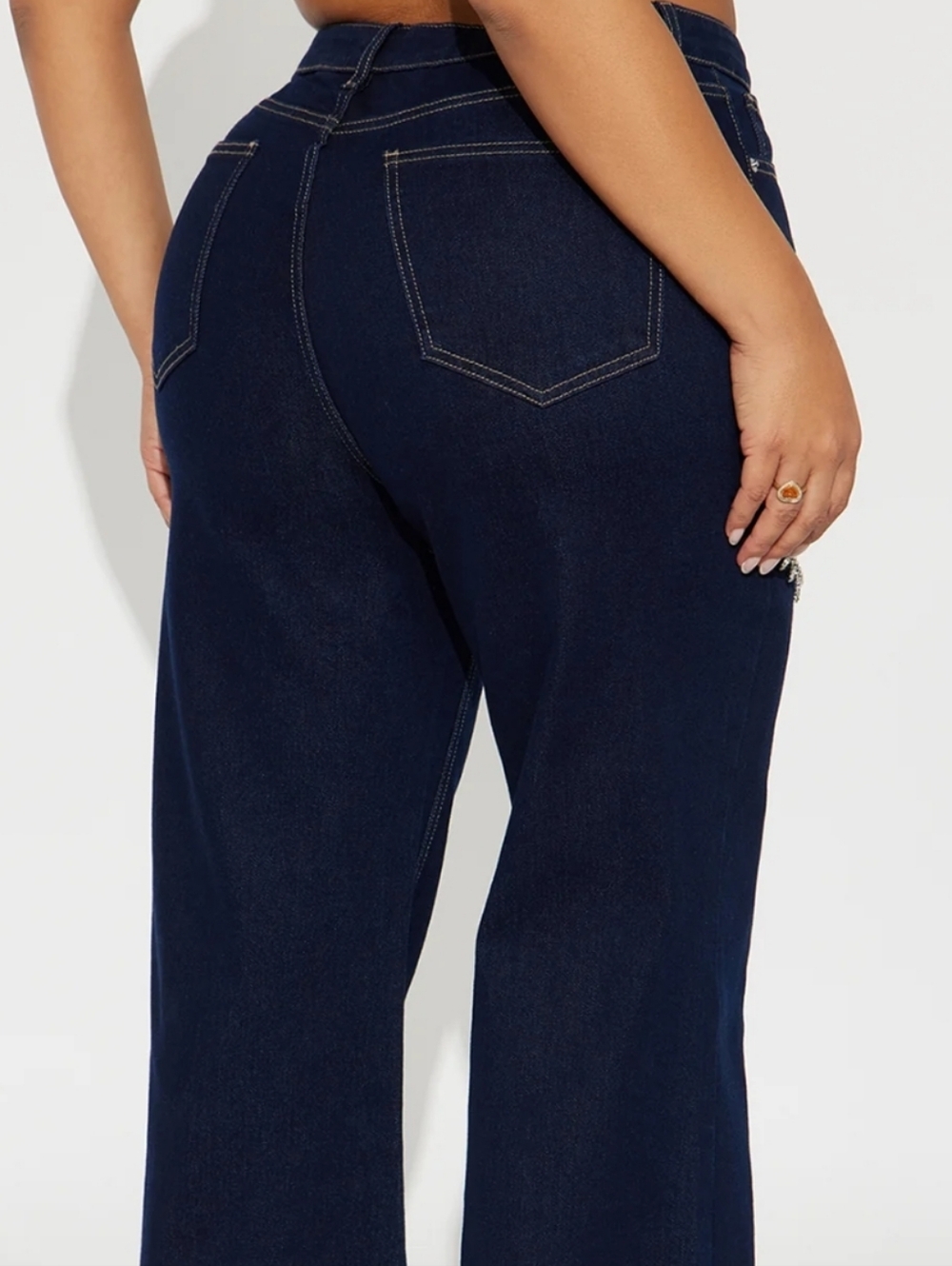 Rhinestone Denim Jeans - Picture 6 of 8